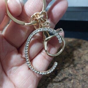 Initial Letter C Simple Keychains Bag Charm Accessory Blingy